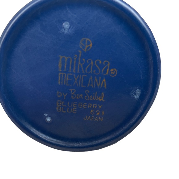 Vintage MCM Blueberry Blue Mexicana by Ben Seibel, MIKASA, Creamer & Sugar set - Picture 12 of 14